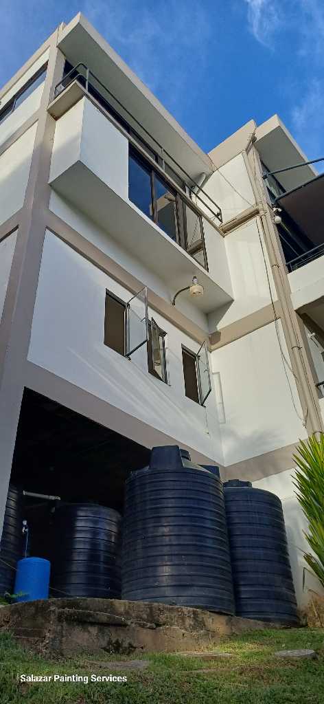 Modern building exterior painting project